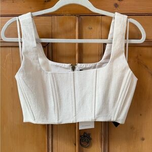7 For All Mankind Cream corset Tank Top
